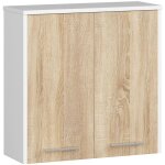 Abamihome - armoire salle de bains akord fin accr. au mur blanche 60 cm 2 portes faade chne sonoma ...