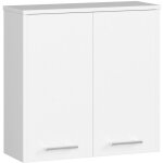 Abamihome - armoire salle de bains akord fin accr. au mur blanche 60 cm 2 portes faade blanche 2 tagres ...