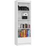 Akord - biblioth�que de bureau r60 blanche 60 cm 1 tiroir fa�ade blanche mat 4 �tag�res 60x35x180 cm