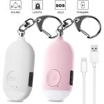 Alarme personnelle 130 db usb rechargeable avec lampe de poche led fonction �tanche auto - d�fense pour ...