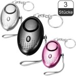 Alarme de poche pour femmes, porte - cl�s d'alarme personnelle 140 db avec lampe de poche (3 pi�ces)