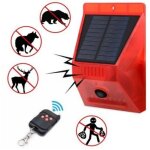 Alarme sir�ne solaire fort son 129db stroboscope avec t�l�commande capteur de mouvement de contr�le pour ...
