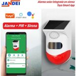 Alarme solaire int�gr�e � la batterie de la sir�ne ext�rieure tuya smart app amazon alexa google home ...