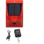 Alarme solaire stroboscopique avec d�tecteur de mouvement t�l�command� alarme ext�rieure r�pulseur d'animaux ...