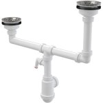 Alcaplast - alcadrain siphons - siphon pour deux �viers, diam�tre 115 mm, � deux niveaux, avec raccord, ...