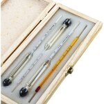 Alcoom�tre p�se - alcool professionnel ? set de 3 hydrom�tres 0 - 100% ? thermom�tre inclus pour mesures ...