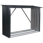 Alice's garden - bûcher en métal de 80 x 215 x 155 cm. gris anthracite - Épicéa - abri bûches en acier ... Alice's garden - bûcher en métal de 80 x 215 x 155 cm. gris anthracite - Épicéa - abri bûches en acier ...
