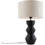 Alisia - lampe de table avec abat - jour - 1 lumi�re - � 35 cm - gris - design - �clairage int�rieur ...