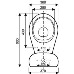 Allia - cuvette wc nue � sortie horizontale bastia 66x39 blanc