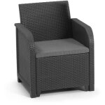Allibert - by keter - fauteuil sanremo - imitation rotin tresse - gris graphite