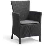 Allibert - iowa fauteuil de jardin aspect rotin tresse gris