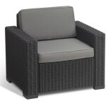 Tuttacasa - allibert kit 2 fauteuils california en re'sine graphite effet polyrotin 83x68x72 cm avec ...