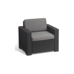 Tuttacasa - allibert kit 2 fauteuils california en re'sine graphite effet polyrotin 83x68x72 cm avec ...