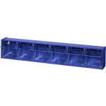Allit 464440 casier  tiroirs basculants varioplus proflip 6 (l x h x p) 600 x 115 x 95 mm bleu, transparent ...