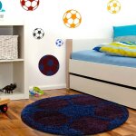 Allotapis - tapis rond pour enfant shaggy doux football bleu marine ø 100 Allotapis - tapis rond pour enfant shaggy doux football bleu marine ø 100