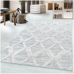 Allotapis - tapis scandinave � courtes m�ches rectangulaire sisu gris 60x110