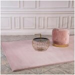 Allotapis - tapis uni doux pour salon rectangle paradise rose pastel 80x150
