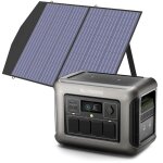 R1500 station �lectrique portable avec panneau solaire pliables de 100w, 1152wh batterie lfp, avec 4 ...