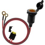 Allume cigare socket, imperm�able prise allume - cigare 12v - 24v pour bateau, moto, voiture, 1 m 14 ...