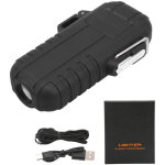 Allume - feu �lectrique double arc portable �tanche rechargeable noir r�sistant au vent