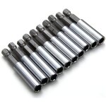 Lot de 10 porte - embouts magntiques pour tournevis  percussion 60 mm hexagonal 6, 35 mm pour perceuse ...