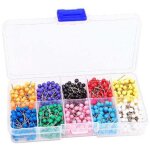 Alovez - 1000 pièces tacks, epingles à tête ronde, épingles carte, punaises, avec pointe en acier et ... Alovez - 1000 pièces tacks, epingles à tête ronde, épingles carte, punaises, avec pointe en acier et ...