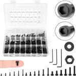 Alovez - 1290 pices) assortiment vis, ecrou & rondelles m2, m3, & m4 - boite visserie mtrique - boulons, ...