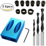 Alovez 14pcs gabarit de trou de poche, 15� gabarit percage oblique, oblique positionneur outil localisation, ...