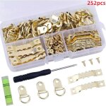 Alovez - 251 pcs or crochet tableau + tournevis accroche tableau mural fixation cadre en dent de scie ...