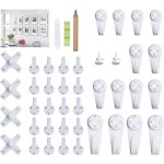 Alovez - 43pcs accroche tableau sans percer blanc fixation murale sans percer crochet en plastique pour ...