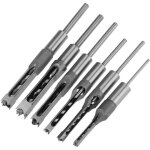Lot de 6 forets  trou carr, bdanes creux en acier outils de menuiserie set pour scie cloche carre ...