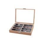 Alovez - bote de rangement en bois pour lunettes de soleil, 8 compartiments
