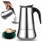 Alovez - cafetire italienne 12 tasses en acier inoxydable compatible tous types de feux 12 tasses