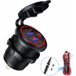 Alovez - chargeur usb qc 3. 0 pour moto, prise usb de voiture tanche 12 v / 24 v avec interrupteur et ...