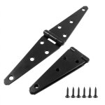 [jamais utilis�] alovez charni�re � plaque droite type a - paire de charni�res noires pour porte, fen�tre, ...