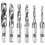 Alovez - foret mche hss  tige hexagonale m3 - m10 filetage vis robinet - argent 6 pices