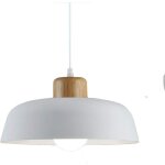 Alovez lampe � suspension en m�tal rond simple et moderne nordique, grand plafonnier e27 finition bois, ...