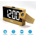 Alovez - radio reveil projection plafond, reveil projecteur plafond avec double alarme, radio rveil ...