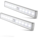 Alovez - rglette led lot de 2 veilleuses led avec dtecteur de mouvement auto - adhsif alimentation ...
