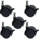 Alovez - roulettes de rechange pour chaise de bureau ou tabouret de 5, 1 cm - avec frein (lot de 5)