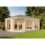 Alpholz - abri de jardin julia - 40 iso naturel , 40 mm paisseur paroi 608 x 420 cm