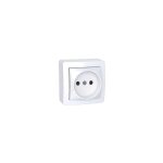 Schneider electric - alra, prise de courant 2p connexion rapide avec cadre saillie, blanc polaire