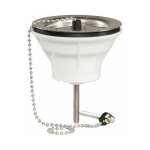 Bonde plastique - evier grs - sans trop plein - diamtre 60 mm - a bouchon - nf altech 70150000034