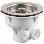 Altech - bonde plastique - evier grs - sans trop plein - diamtre 90 mm - a panier + prise male 40800000034 ...