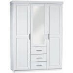 Altobuy - alaska - armoire 3 portes 1 miroir bois massif vernis blanc Altobuy - alaska - armoire 3 portes 1 miroir bois massif vernis blanc