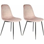 Altobuy - alessia - lot de 2 chaises velours ctel roses
