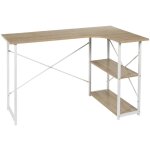 Altobuy - biwo - bureau d'angle blanc et naturel avec 2 tablettes Altobuy - biwo - bureau d'angle blanc et naturel avec 2 tablettes