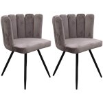 Altobuy - charlotte - lot de 2 chaises velours gris