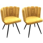 Altobuy - charlotte - lot de 2 chaises velours jaune
