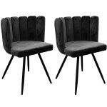 Altobuy - charlotte - lot de 2 chaises velours noir
